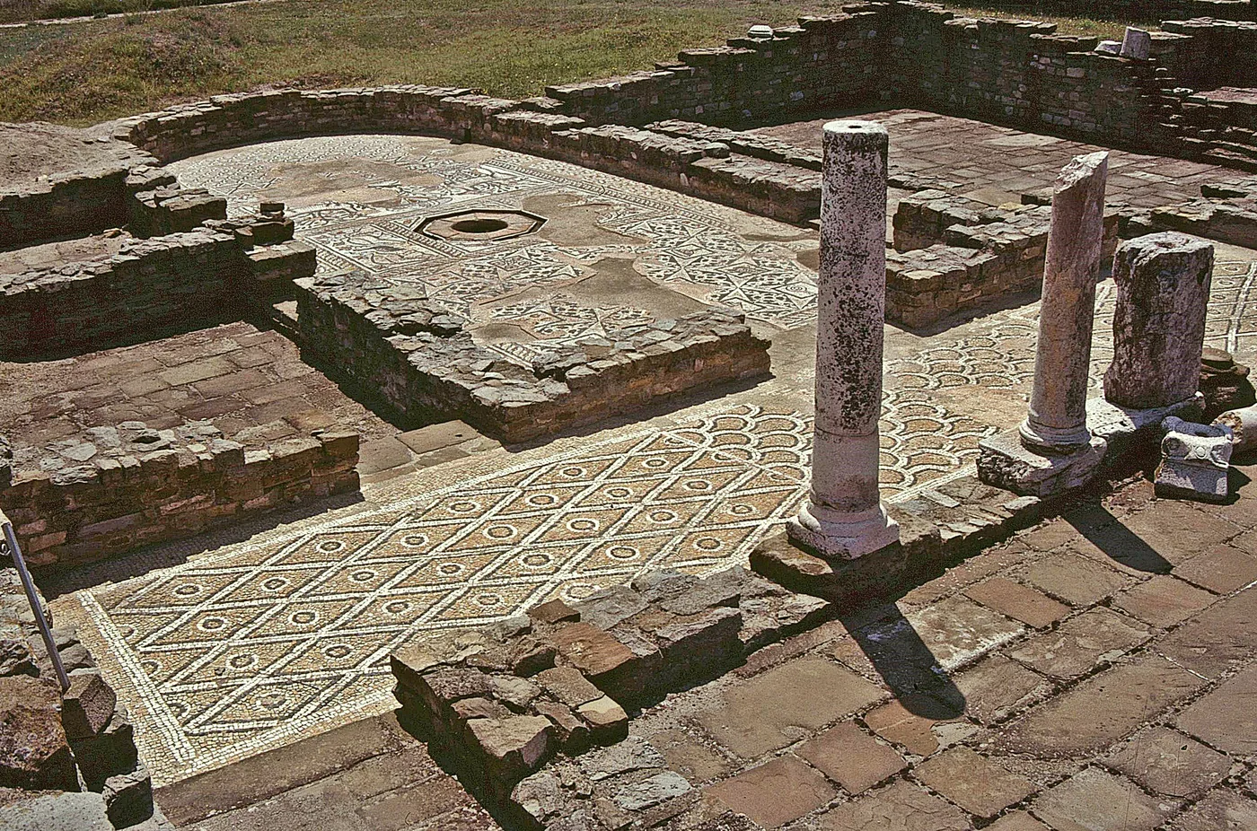 Basilica ruins at the Stobi archaeological site, North Macedonia